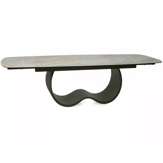 Стол обеденный кухонный раскладной Casablanca Ceramic (198–274)×98 см Керамика Беж / Медный каркас 1