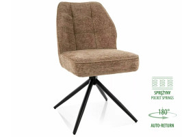 Стул кухонный обеденный мягкий John Raven Латте ткань / Черный каркас