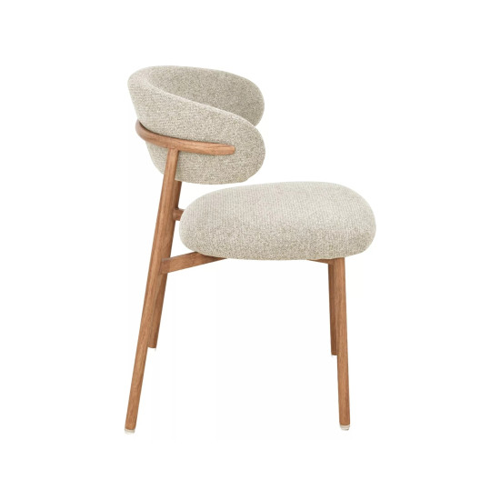 Стул кухонный обеденный мягкий Elton Ii Бежевая ткань / Дуб каркас 2