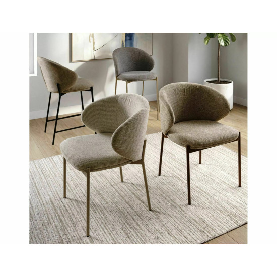 Стул кухонный обеденный мягкий Kioto D Бежевая ткань / Орех каркас 4