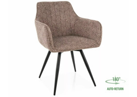 Стул кухонный обеденный мягкий Ballo Leo Темно-бежевая ткань / Черный каркас