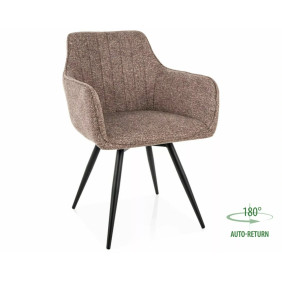 Стул кухонный обеденный мягкий Ballo Leo Темно-бежевая ткань / Черный каркас