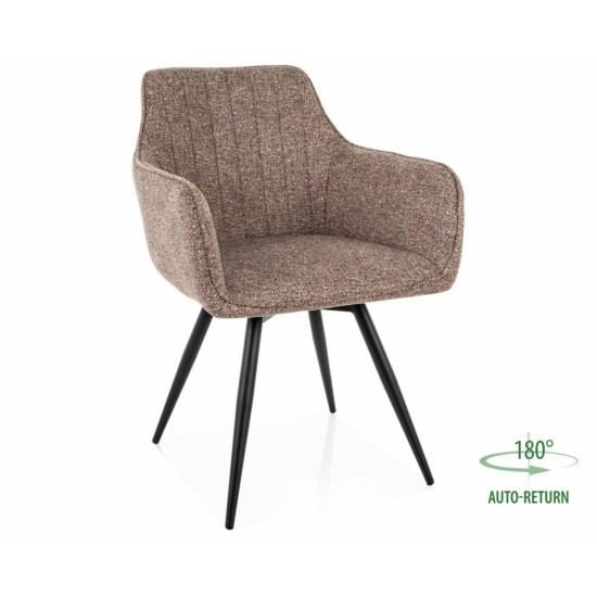 Стул кухонный обеденный мягкий Ballo Leo Темно-бежевая ткань / Черный каркас 1