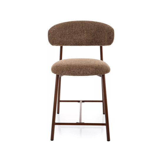 Полубарный стул кухонный Elton H-2 Noelle Капучино ткань / Орех каркас 2