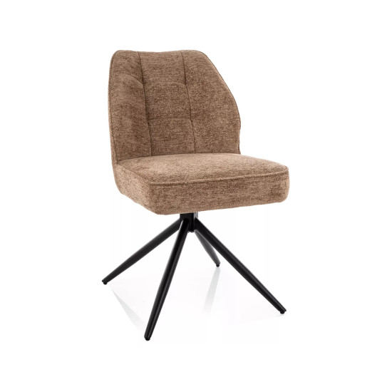 Стул кухонный обеденный мягкий John Raven Латте ткань / Черный каркас 7