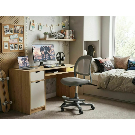 Кресло офисное компьютерное поворотное Q-027 Серая сетка с мембранной тканью / Серый каркас 5