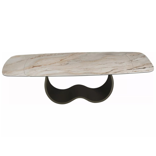 Стол обеденный кухонный раскладной Casablanca Ceramic (198–274)×98 см Керамика Беж / Медный каркас 8