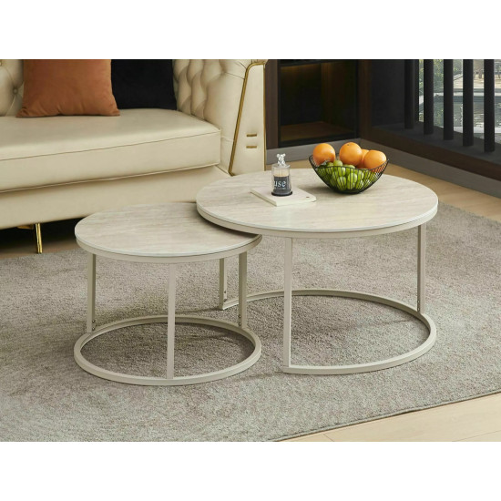 Набор журнальных столов Ferrante K ø80 см Беж/Кашемир 3