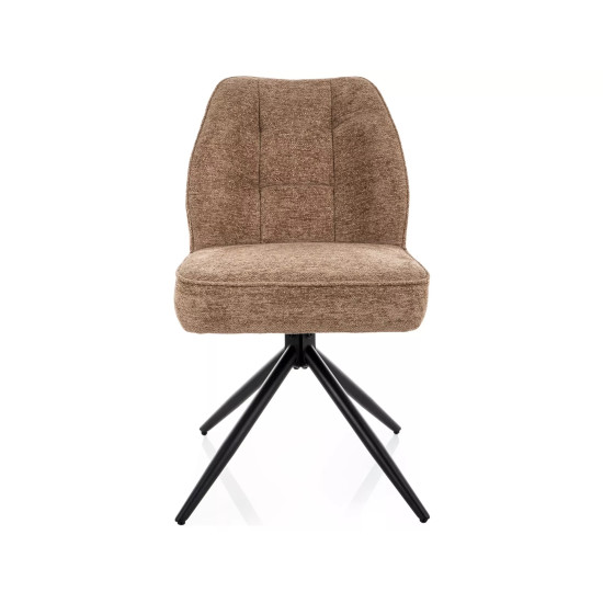 Стул кухонный обеденный мягкий John Raven Латте ткань / Черный каркас 3