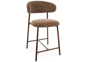 Полубарный стул кухонный Elton H-2 Noelle Капучино ткань / Орех каркас