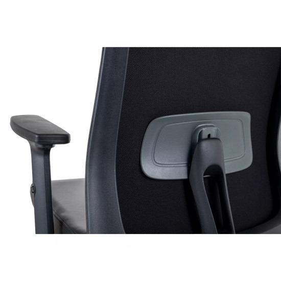 Кресло офисное компьютерное поворотное Q-085 Черная экокожа / Черный каркас 4