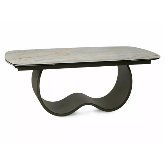 Стол обеденный кухонный раскладной Casablanca Ceramic (198–274)×98 см Керамика Беж / Медный каркас 3