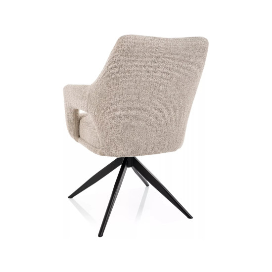 Стул кухонный обеденный мягкий Olsen Noelle Бежевая ткань / Черный каркас 3