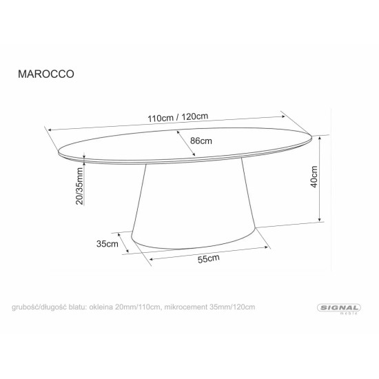 Стол журнальный кофейный Marocco 110×60 см Орех 4