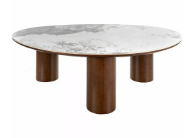 Стол журнальный кофейный Adelis 110×80 см Белый / Орех