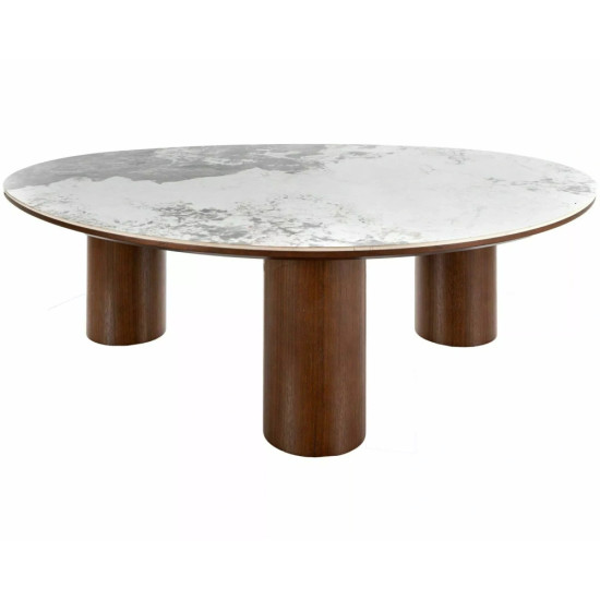 Стол журнальный кофейный Adelis 110×80 см Белый / Орех 1