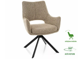 Стул кухонный обеденный мягкий Fino II Темно-бежевая ткань Noelle / Черный каркас