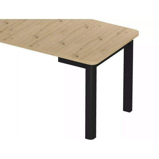 Стол обеденный раскладной кухонный Oskar (80–200)×80 см Ламинированная плита Дуб / Черный каркас 2