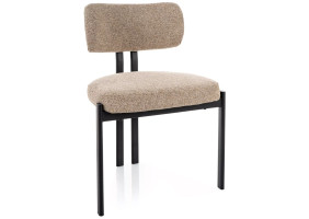 Стул кухонный обеденный мягкий Misaki Бежевая ткань / Черный каркас