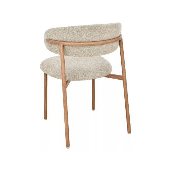 Стул кухонный обеденный мягкий Elton Ii Бежевая ткань / Дуб каркас 3