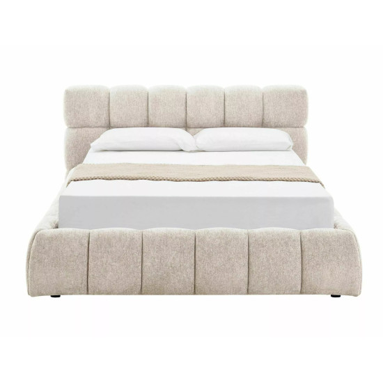 Кровать двухспальная мягкая Parma Raven 160×200 Бежевая ткань 4