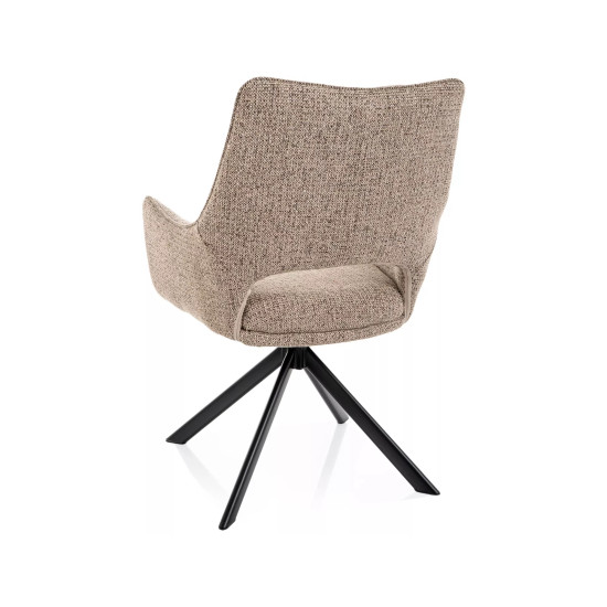 Стул кухонный обеденный мягкий Fino II Темно-бежевая ткань Noelle / Черный каркас 3