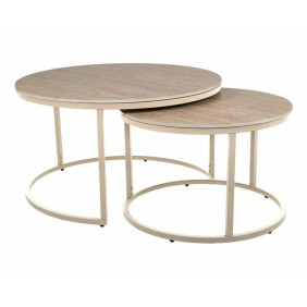 Набір журнальних столів Ferrante K ø80 см Беж / Кашемір