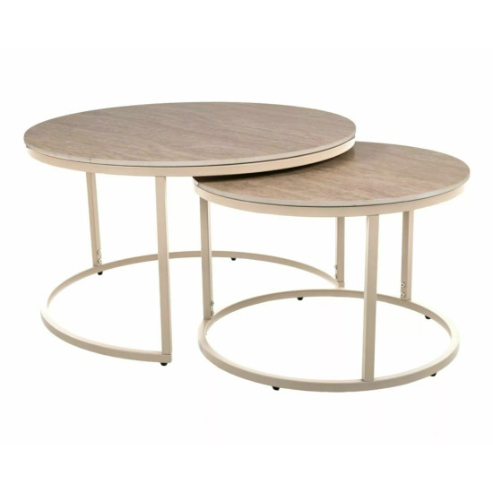 Набор журнальных столов Ferrante K ø80 см Беж/Кашемир 1