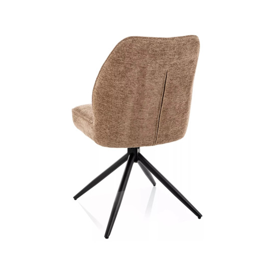 Стул кухонный обеденный мягкий John Raven Латте ткань / Черный каркас 4