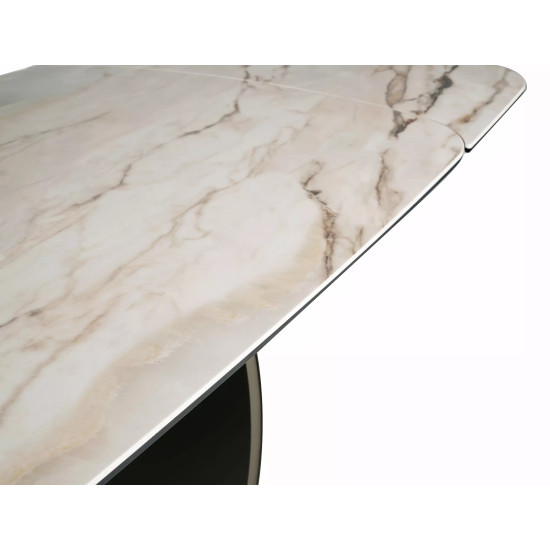 Стол обеденный кухонный раскладной Casablanca Ceramic (198–274)×98 см Керамика Беж / Медный каркас 9