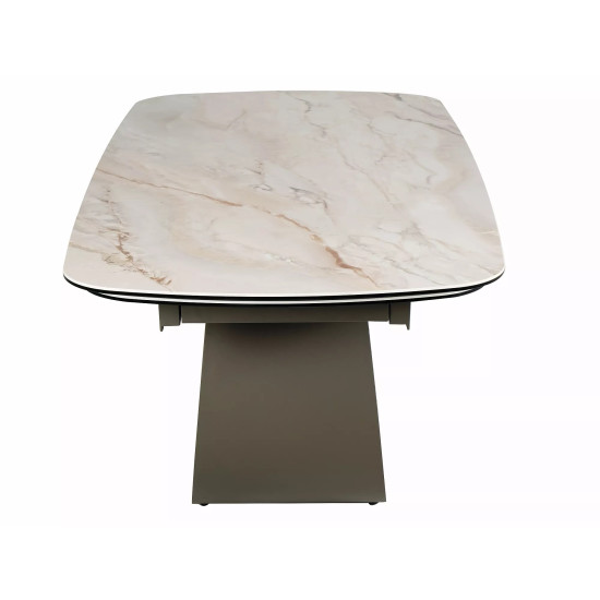 Стол обеденный кухонный раскладной Casablanca Ceramic (198–274)×98 см Керамика Беж / Медный каркас 6