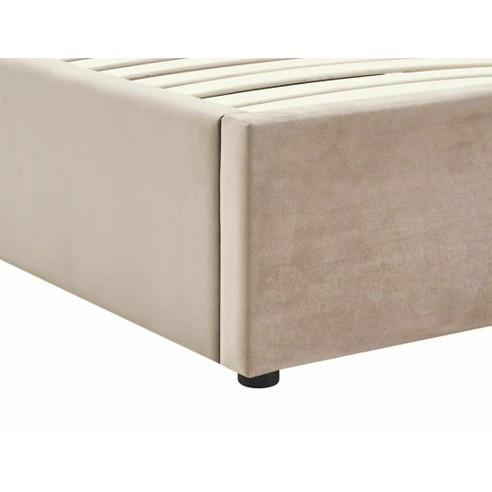 Кровать двухспальная мягкая Florencja Velvet 140×200 Темно-бежевая велюр Bluvel 4