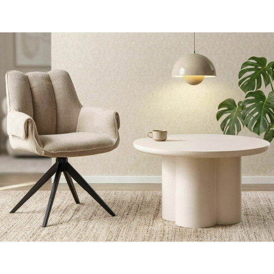 Стол журнальный кофейный Rosalia ø80 см Экрю 2