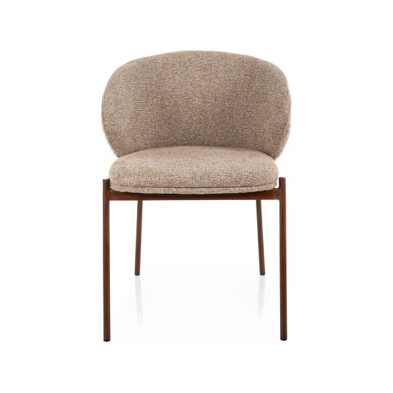 Стул кухонный обеденный мягкий Kioto D Бежевая ткань / Орех каркас 2