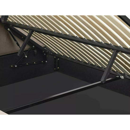 Кровать двухспальная мягкая Florencja Velvet 140×200 Темно-бежевая велюр Bluvel 5