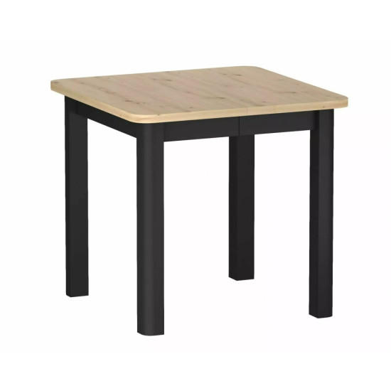 Стол обеденный раскладной кухонный Oskar (80–200)×80 см Ламинированная плита Дуб / Черный каркас 1