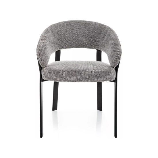 Стул кухонный обеденный мягкий Nagoja Серая ткань / Черный каркас 2