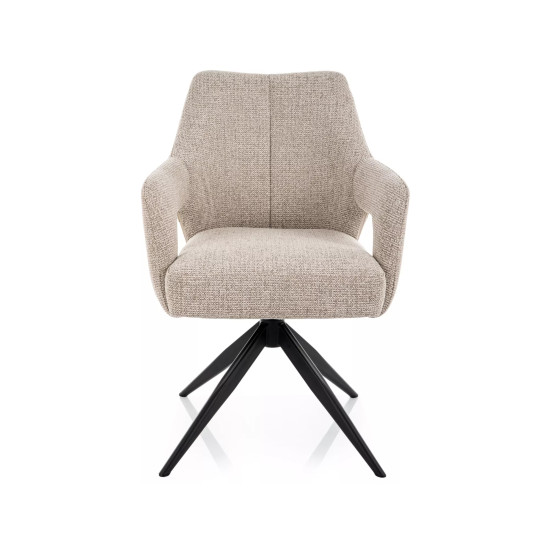 Стул кухонный обеденный мягкий Olsen Noelle Бежевая ткань / Черный каркас 2