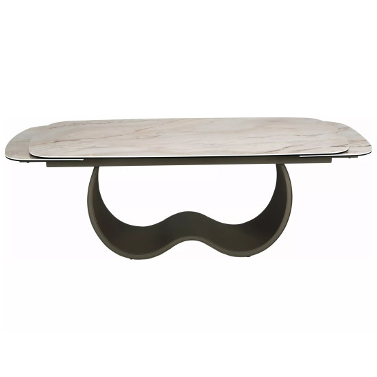 Стол обеденный кухонный раскладной Casablanca Ceramic (198–274)×98 см Керамика Беж / Медный каркас 7