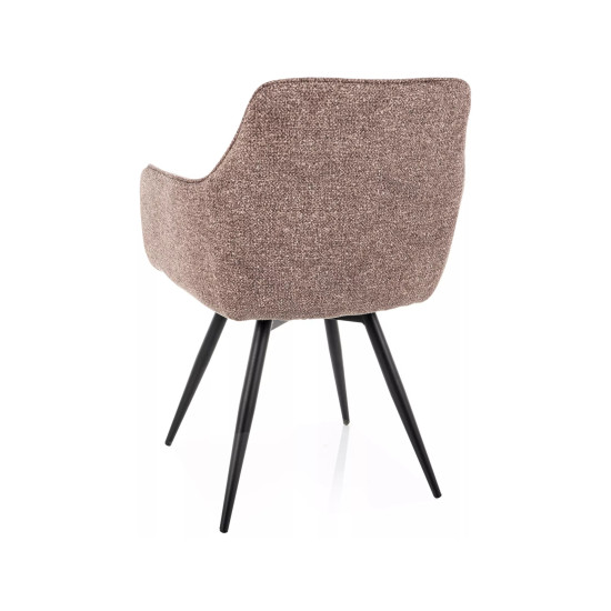 Стул кухонный обеденный мягкий Ballo Leo Темно-бежевая ткань / Черный каркас 4