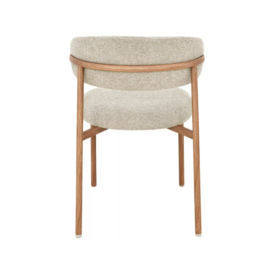 Стул кухонный обеденный мягкий Elton Ii Бежевая ткань / Дуб каркас 4