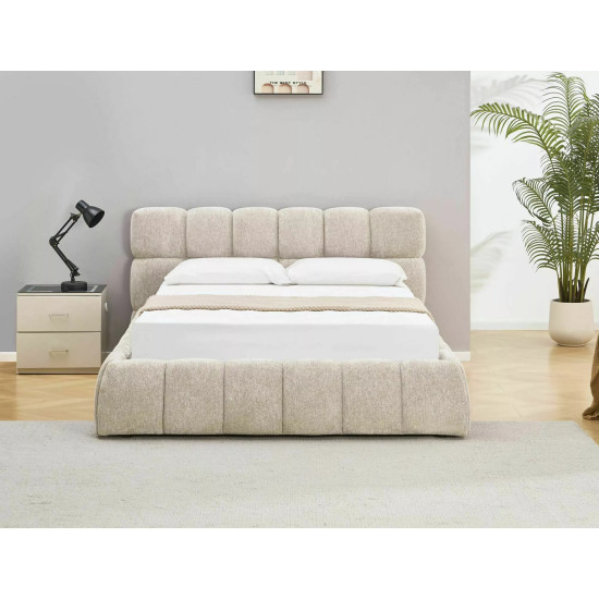 Кровать двухспальная мягкая Parma Raven 160×200 Бежевая ткань 6