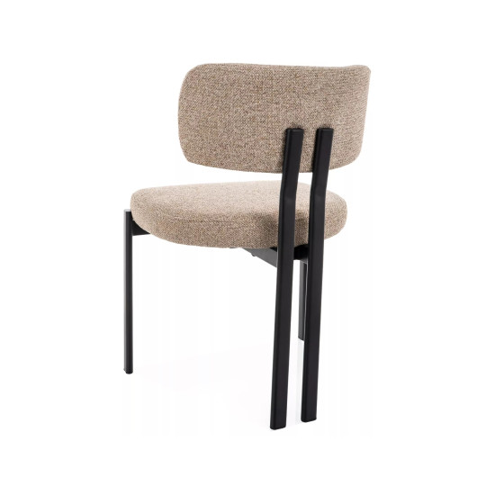 Стул кухонный обеденный мягкий Misaki Бежевая ткань / Черный каркас 3