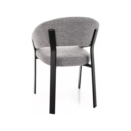 Стул кухонный обеденный мягкий Nagoja Серая ткань / Черный каркас 3