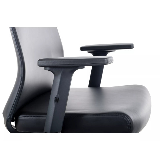 Кресло офисное компьютерное поворотное Q-085 Черная экокожа / Черный каркас 3