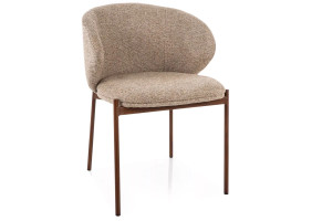Стул кухонный обеденный мягкий Kioto D Бежевая ткань / Орех каркас