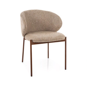 Стул кухонный обеденный мягкий Kioto D Бежевая ткань / Орех каркас