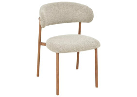 Стул кухонный обеденный мягкий Elton Ii Бежевая ткань / Дуб каркас