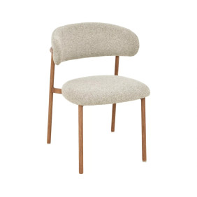 Стул кухонный обеденный мягкий Elton Ii Бежевая ткань / Дуб каркас