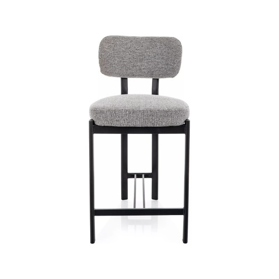 Полубарный стул кухонный Misaki H-2 Серая ткань / Черный каркас 2